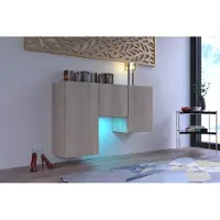 Furnitech K1 Modernes Wohnzimmer, Kommode, Schrank, Sideboard, Schlafzimmer, Esszimmer, Wohnzimmermöbel Matt (LED RGB 16 Farben, K1-18M-S6)