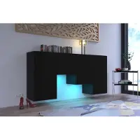 Furnitech K2 Modernes Wohnzimmer, Kommode, Schrank, Sideboard, Schlafzimmer, Esszimmer, Wohnzimmermöbel Matt (Möbel ohne LED, K2-18M-B8)