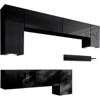 Furnitech Wohnwand Wohnzimmer - Hängend Wohnwand Modern - Regale und TV Schrank - Wohnzimmer Möbel ohne LED (Future C5/HG/B1 1A)