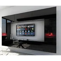 Furnitech Wohnwand Wohnzimmer - Wohnzimmer Schrankwand (Future C29/HG/B1 1B)