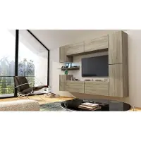 Furnitech Wohnwand Wohnzimmer - Hängend Wohnwand Modern - Regale und TV Schrank - Wohnzimmer Möbel ohne LED (Future C13/M/S3 1A)