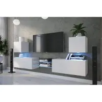 Furnitech Wohnwand Wohnzimmer - Hängend Wohnwand Modern - Wohnzimmer Schrankwand (D144N-21W-M4-1A)