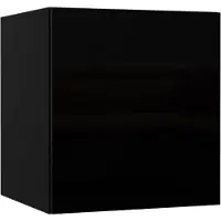 Furnitech Wohnwand Wohnzimmer - Hängend Wohnwand Modern - Regale und TV Schrank - Wohnzimmer Möbel (GS1, Schwarz)