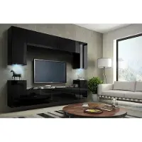 Furnitech Wohnwand Wohnzimmer - Hängend Wohnwand Modern - Wohnzimmer Schrankwand (Future C1/HG/B/1 1B)