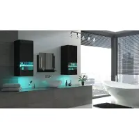 Furnitech ALIUS 40 Badezimmer Bademöbel Badeschränke Spiegel Set (LED weiß, A40/HG/B/1)