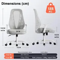 Selius Ergonomischer Bürostuhl - Büromöbel - Gaming-Stuhl - Werkstuh - Home-Office-Stuhl - Atmungsaktives Mesh-Material