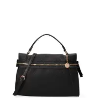 Diana & Co Firenze Damenhandtasche Schwarz Reißverschluss Tragegurt Black B UNICA 35x23x12 cm 603-3-BLACK