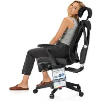 Selius Bürostuhl - Ergonomischer Stuhl - Verstellbarer Bürostuhl - Rückenfreundlicher Stuhl - Schwarzer Bürostuhl