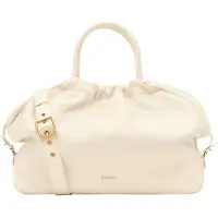 BIASIA Leder Handtasche Schultertasche Ruffle Pretty Bag Avorio weiß