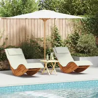 Selius Loungestuhl aus Teakholz - Gartenstuhl - Balkonstuhl - Liegestuhl - Massives Teakholz - Wetterbeständige Kissen in Creme-Farbe