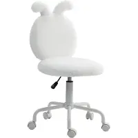 Selius Bürostuhl - Bürostuhl mit Rollen - Drehstuhl - Bürostuhl - Weißer Bürostuhl - Mit Kunstfellbezug