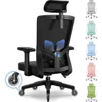 Selius Ergonomischer Bürostuhl mit verstellbarer Kopfstütze, Lendenwirbelstütze und Neigungsfunktion
