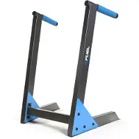 Selius Bodyweight-Trainingsstation in Schwarz/Blau, Deluxe-Ausführung - Maximale Belastung: 300 Pfund - Legierter Stahl - Für Brust und Trizeps - Fitnessgerät
