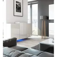 Furnitech K4 Modernes Wohnzimmer, Kommode, Schrank, Sideboard, Schlafzimmer, Esszimmer, Wohnzimmermöbel (LED RGB 16 Farben, K4_HG_W_2)