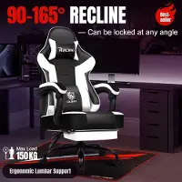 Selius Gaming-Stuhl - Gaming-Sessel - Bürostuhl - Drehstuhl - Ergonomischer Stuhl - Mit Fußstütze