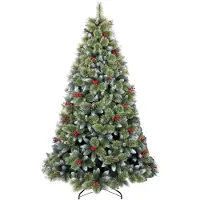 Selius Weihnachtsbaum - Künstlicher Weihnachtsbaum - Imitat-Tanne - Schneetanne - Fichte - 180 cm hoch - Flammschutz-PVC und PP