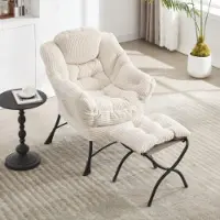 Selius Lounge-Sofa - Ohrensessel - Loungestuhl - Akzentstuhl - Ecksofa - Kompaktes Design - Metall- und Baumwollbezug