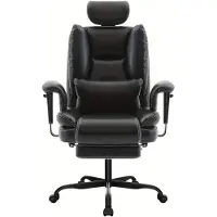 Selius Ergonomischer Bürostuhl – Computerstuhl – Sitzfläche mit Memory-Schaum – Hohe Belastbarkeit – Lendenwirbelstütze – Schwarz