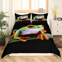 Homewish Bettwäsche Set 2-teilig Frosch Motiv 155x220 cm Multi 29