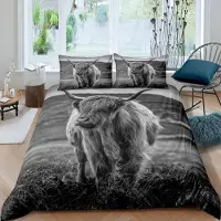 Homewish Bettwäsche Set 2-teilig 135x200 cm mit Kissenbezug 80x80 cm Mikrofaser Waldtier Motiv