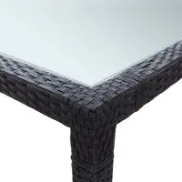 Selius Gartentisch – Wetterbeständig – 200 x 150 cm – Poly-Rattan – Schwarz – Pflegeleicht