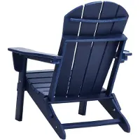 Selius Adirondack-Gartenstuhl - Gartenliegestuhl - Outdoor-Stuhl - Klappbarer Stuhl - Marineblau - Wetterbeständiger Kunststoff