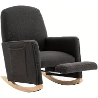 Selius Schaukelstuhl - Relaxsessel - Loungesessel - Stillstuhl - Sessel - Hochwertiger Teddystoff