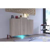 Furnitech K5 Modernes Wohnzimmer, Kommode, Schrank, Sideboard, Schlafzimmer, Esszimmer, Wohnzimmermöbel Matt (LED blau, K5-18M-S6)
