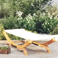 Selius Gartenliege - Liegestuhl - Gartenstuhl - Sonnenliege - Strandstuhl - Gebogenes Gestell aus massivem Holz