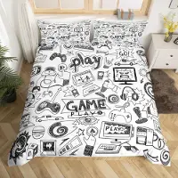 Homewish Bettwäsche-Set 220x240 cm Gaming Design 2 Kissenbezüge 80x80 cm Mikrofaser 3D-Druck
