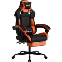 Selius Gaming-Stuhl - Gamer-Stuhl - Bürostuhl - Rennstuhl - Schwarz-Orange - Ergonomisches Design - Memory-Schaum-Polsterung