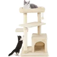 FANTASK Mehrzweck-Katzenbaum für Katzen, 4-stöckiger Kletterbaum für Katzenmöbel