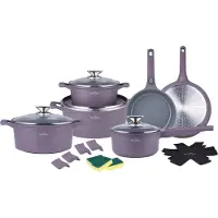 Swiss Haus Topfset 19-teilig -Geneva, Aluminium, 18/20/24/28 cm, taupe