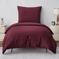 Aisbo Bettwäsche-Set 155x220 cm 2-teilig Rot Mikrofaser mit Reißverschluss Bügelfrei