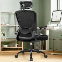 Selius Ergonomischer Bürostuhl – Bürostuhl mit atmungsaktivem Netzmaterial, verstellbarer Höhe und Kopfstütze