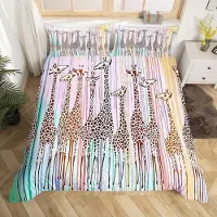 Loussiesd Bettwäsche-Set 3D Giraffen-Motiv 155x220cm 2-teilig Mikrofaser Mehrfarbig