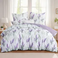 Aisbo Bettwäsche-Set 200x200cm 3-teilig Mikrofaser Lavendel Lila mit Reißverschluss