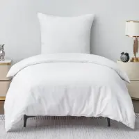 Aisbo Bettwäsche-Set 155x220 cm 2-teilig Weiß Mikrofaser mit Reißverschluss Bügelfrei