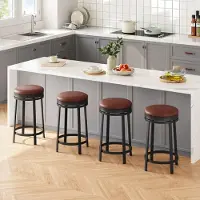 Selius Barkrukken - Barhocker - Küchenhocker - Drehbarer Hocker - Thekenhocker - Set mit 4 Stück - Sitzfläche aus Kunstleder
