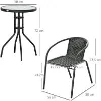 Selius Gartenstühle - Gartenmöbel-Set - Esszimmerstühle für den Garten - Rattan-Bistro-Set - Moderner Stil - Stapelbar