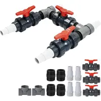 Selius Bypass-Set für Schwimmbäder, 50 mm - Schwimmbadanschluss mit 32 und 38 mm Schläuchen - PVC - Für Wärmepumpe und Filterkreislauf