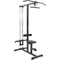 Selius Lat-Zugmaschine - Kraftgerät - Fitnessgerät - Rückentrainer - Trainingsgeräte für das Fitnessstudio - Schwarz