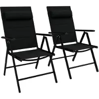 Selius Faltbare Gartenstühle - Klappstühle - Gartenstühle - Campingstühle - Balkonstühle - Mit Kopfstütze und Armlehnen