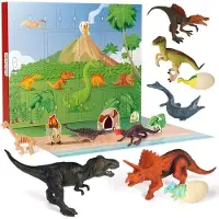 OCreon Adventskalender mit Dinosauriern für Kinder – 24 Tage bis Weihnachten – Dinosaurier-Spielzeug für Jungen und Mädchen