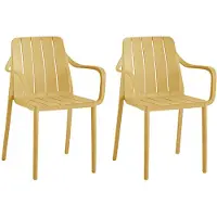 VORTIVO Gartenstuhl 2er Set Gelb – stapelbar, wetterfest, UV-beständig & bis 200 kg. Für Balkon, Terrasse, Garten & Esszimmer.