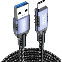 AdroitGoods USB-C Kabel - 150 cm - Schnellladegerät - Nylon geflochten - 6A Ladekabel - 480 Mbps
