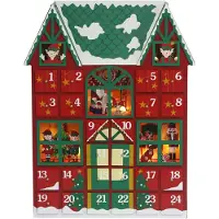 SURIGHT Adventskalender aus Holz mit 24 Schubladen und LEDs – Adventskalender zum Countdown bis zur Weihnachtsdekoration
