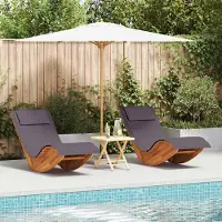 Selius Teak-Loungestuhl - Loungestuhl - Balkonstuhl - Gartenstuhl - Gartenmöbel - Dunkelgraues Kissen