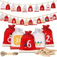 Generisch Adventskalender zum Selbstbefüllen – Adventskalender für Kinder 2024 – 15 x 10 cm – Großer, selbst gestaltbarer Weihnachtskalender