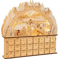 SURIGHT Small Foot Adventskalender, Modell "Skiplezier" - Weihnachtsdekoration - Holz - LED - Artikelnummer: [Hier die Artikelnummer einfügen]
